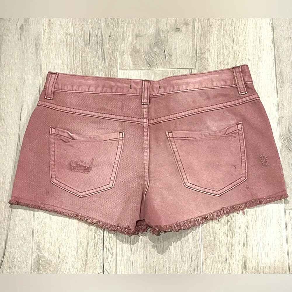 Free People Denim Jean Ash Pink Shorts Size W 25 - Picture 3 of 5